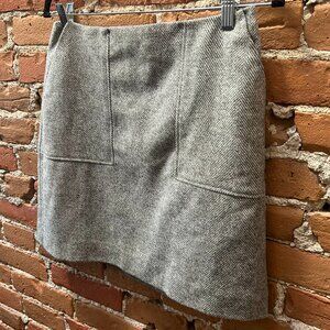 Skirt | Boden Heritage | Tweed Herringbone Skirt | Gray, Size US:4P UK:8P